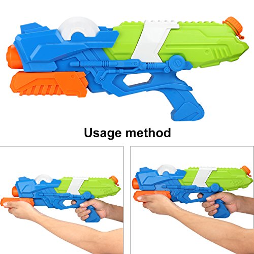 Young Choi's Kids Water Gun Beach Sand Toys, 2 Pack Water Gun Large Size Water Soaker Blaster for All Age Kids (2 in 1 Set Water Gun Toy)