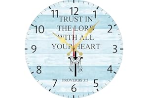 Ygzyahpwe Christian Art Gifts Scripture Wall Clock for Women Trust in The Lord - Proverbs 3:5 Inspirational Bible Verse Decor