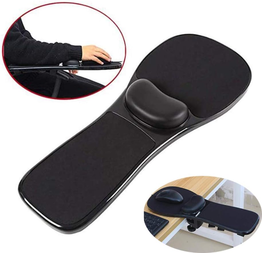 YAOBAOErgonomic Arm Rest Adjustable Mouse Pad with Wrist Support Gel Armrest Wrist Rest Attachment Arm Pad,Extension Platform Tray Attaches for Chair - Home & Office