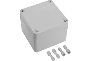 LeMotech Waterproof Dustproof IP67 Junction Box DIY Case Enclosure Gray 3.9" x 3.9" x 3"(100mm x 100mm x 75mm)