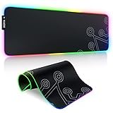 Dierya RGB Gaming Mouse Pad Large, Durable Oversized Glowing LED Extended Mousepad, Non-Slip Rubber Base Computer Soft Keyboa