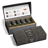 Tea Forté NOIR Petite Presentation Box with 10 Handcrafted Pyramid Tea Infusers - Bold Black Teas