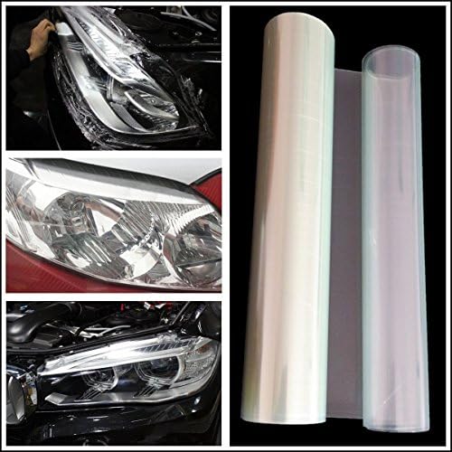 2Pcs 12 Colors 12" x 48" 30 x 120cm Car Smoke Fog Light Headlight Taillight Tint Vinyl Film Sheet Sticker (Transparent)