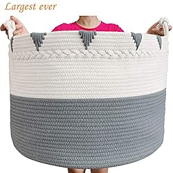 TerriTrophy XXXXLarge Cotton Rope Blanket Basket