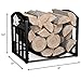 Firewood Rack Holder with Decorative Scroll Design - Outdoor and Indoor Metal Log Storage Bin for Fireplace, Firepit, and Wood Stove by Home-Complete
