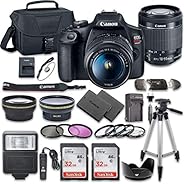 Canon EOS Rebel T7 DSLR Camera Bundle with Canon EF-S 18-55mm f/3.5-5.6 is II Lens + 2pc SanDisk 32GB Memory C