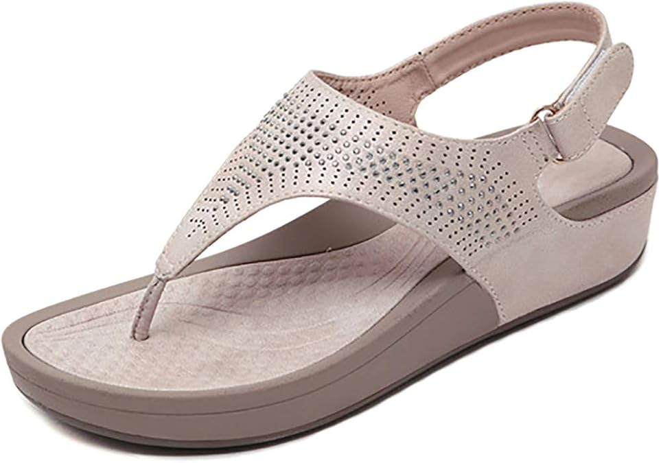 Amazon.com | Stylein Women's Bohemian Wedge Sandals Summer Beach Rhinestone Sandals Shoes 
