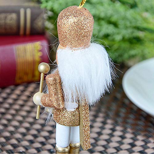 Womdee Christmas Nutcracker Ornaments Set, Wooden Nutcracker Figures Soldier Puppet Toy for Christmas Themed Party Outdoor Yard Tree Hanging Decorations, 12CM - Thumbnail 2