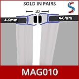 SHOWER SEAL UK LTD Magnetic Shower Seals Pair 2M 4-6mm Glass 180° MAG010 view 3