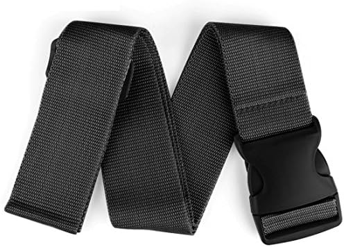 Zebre Luggage Straps, Universial Heavy Duty, Non Slip, Black, 4 Piece