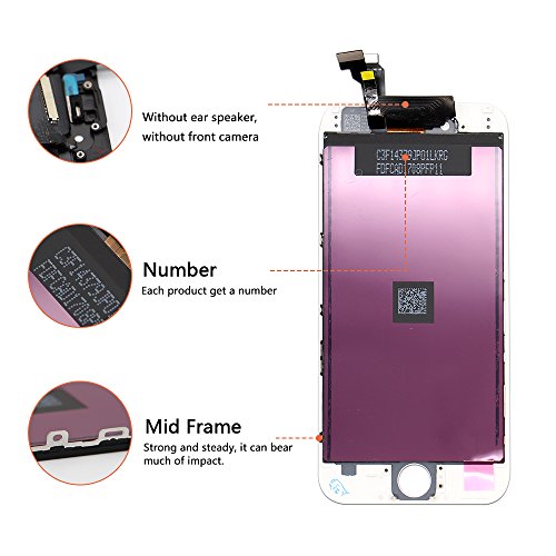 for iPhone 6 Plus Screen Replacement Touch Screen Digitizer & LCD Display for iPhone 6 Plus(5.5") White, Compatible Model: A1522, A1524, A1593
