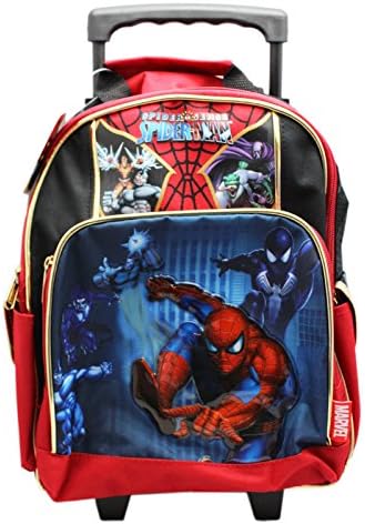 Spider-Man Spider Sense Fighting the Bad Guys Preschool Rolling Backpack (12in)
