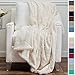 The Connecticut Home Co Throw Blanket for Couch, Soft Luxury Home Decor Faux Fur and Sherpa, Cozy Warm Throws for Bed, Gift for Women, Bedding Accent Blankets for Sofa Beds Chair,65x50, Ivory