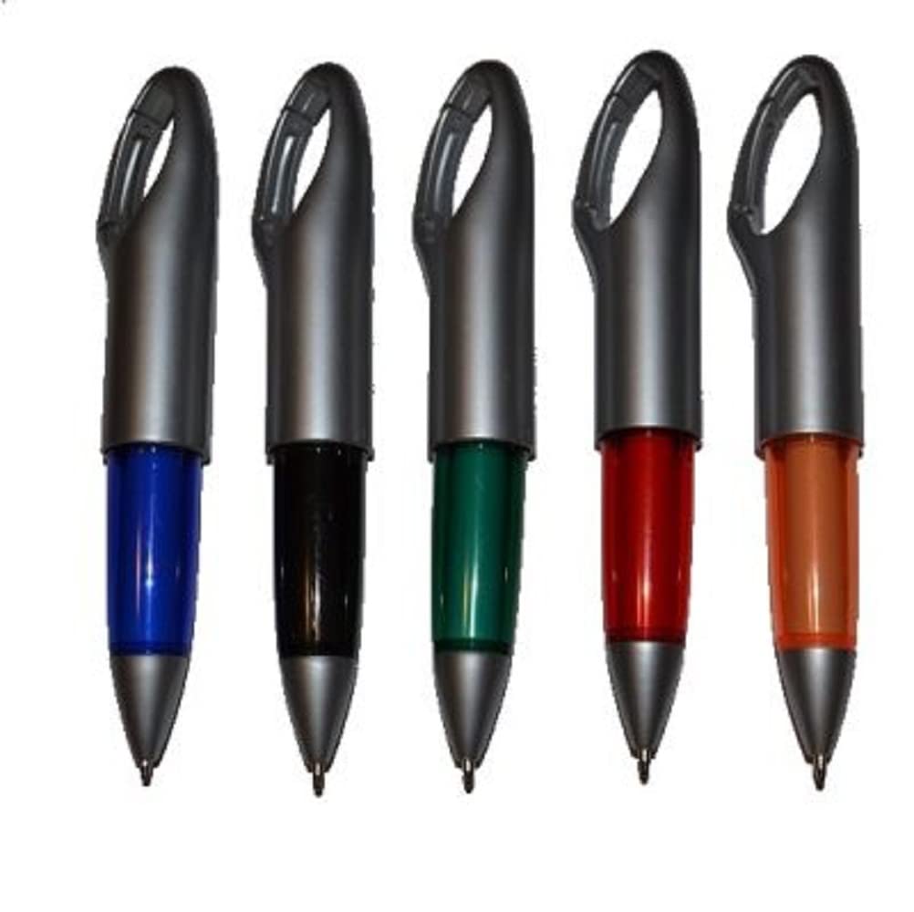 Novelty Nurse 50 Carabiner (Karabiner) Clip Pens with black ink, 5 barrel colours