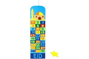 MACLARONX Ramadan Calendar Eid Mubarak Countdown Calendar for Kids Advent Calendar Tracker Date Ramadan Decorations Eid Gift 30 Days, Colorful