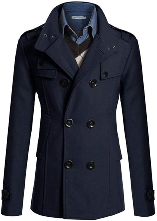 Giacca Uomo Cappotto In Lana Con Gilet Trench Corto Uomo