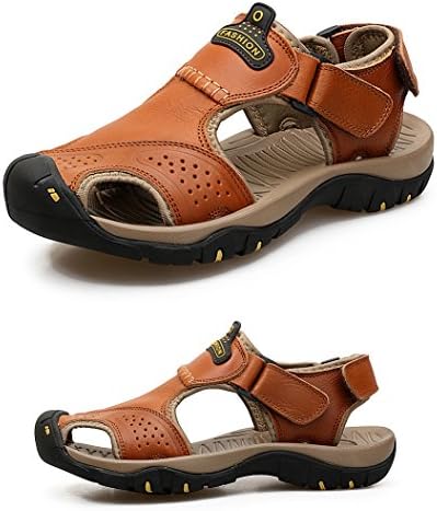 Maesty Men's Sports Sandals Leather Summer Outdoor Fisherman Breathable Sport Beach Sandals