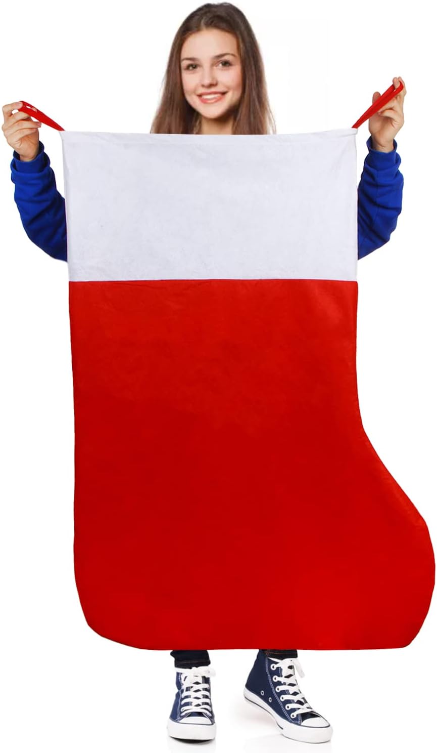 Stockings & Holders - KIMOBER Oversized Giant Felt Christmas Stocking, Jumbo Hanging Christmas Stockings for Family Party Decorations - 45