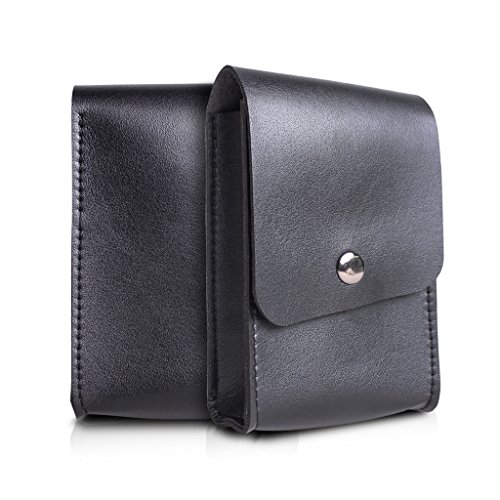 WALNEW Leather Apple Charger Protective Soft Sleeve Case Cover Holder with safe microfiber interior and secure magnetic latch,Black