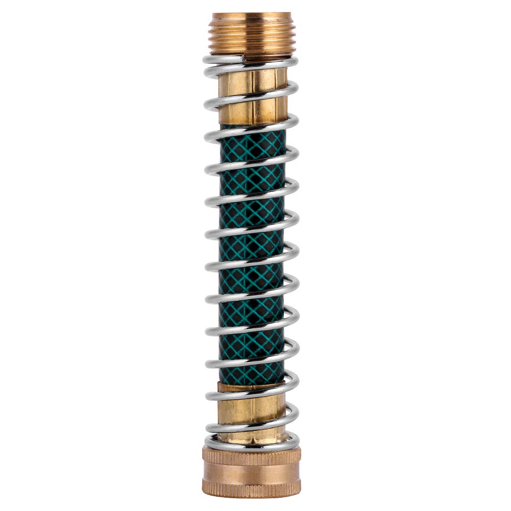 Garden Faucet Extension Hose Connector for Expanding Spring Coil Garden Hose Pipe with Kink Protector and Irrigation Fitting Accessory