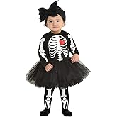 Amscan baby-girls Black & White Skeleton Baby Tutu Dress Costume Set - 1 Set