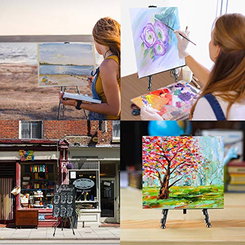 FUDESY 72" Easel Stand,Extra Sturdy Black Aluminum Metal Display Easel Artist Easel Tripod Adjustable Height from 22" to 72" for Table-Top/Floor Painting,Displaying and Drawing with Portable Bag - Thumbnail 6