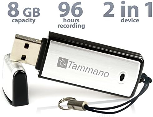 Spy USB Voice Recorder +8 Gb Memory Stick in One - Audio Recorder - Digital Sound Voice Recorder - Mini Dictaphone - Compatible with Windows and Mac System - Spy Gadget - For Professionals &amp; Students!