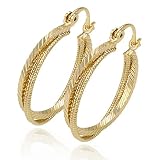 Juvel Jewelry Fashion 14K Gold Plated Earring Hoop Three Round Style For Anniversary