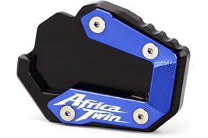 Modeer Compatible with Honda CRF1100L Africa Twin 2019-2024 Motorcycle Kickstand Foot Side Stand Extension Pad Support Plate Pedal CRF 1100 L Accessories (blue)