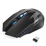 TeckNet Wireless Gaming Mouse with USB Nano Receiver, Professional Optical Computer Mouse, Premium 4800 DPI Sensor, 8 Buttons, Ergonomic Design (Not for Programmable)