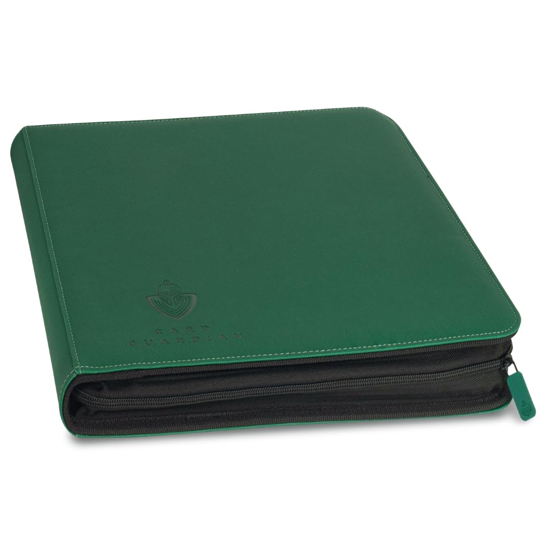 Card Guardian 12 Pocket Card Binder with Zipper – Premium Trading Card Binder Holds 480 Cards – Side-Loading TCG Binder for MTG, Lorcana, Match Attax, One Piece & More (Green) — image 1