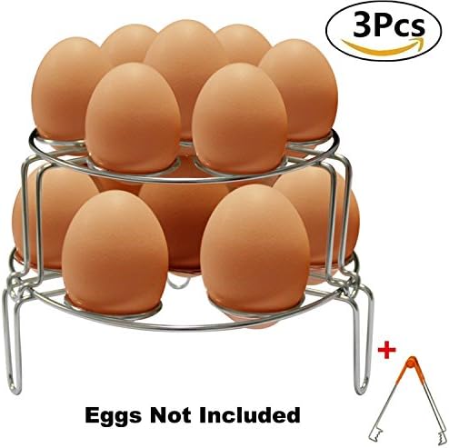 Egg Steamer Rack Cooker Stackable Steamers Set - Mukool Kitchen Food Cookware Stainless Steel Pot Mini Small Steamers Rack Basket Egg Cooker for Instant Pot Accessories 6 8 quart Seafood Vegetable