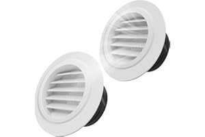 QUADAFY 2Pack 4 Inch Soffit Vents Round Vent Cover with Built-in Fly Screen for Bathroom Exhaust Fan, Office & Home, (100mm)