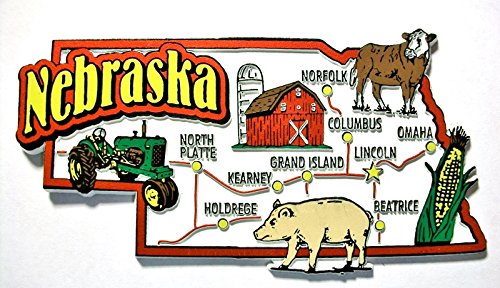 Nebraska Jumbo State Map Fridge Magnet