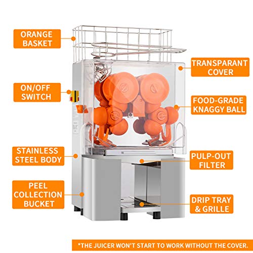 Nurxiovo Commercial Orange Juicer Machine 110V/120V Automatic Citrus