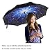 Kcounbrella Double Layer Inverted Waterproof Straight Umbrella, Self-Standing and C-Shape Handle for Hands-Free , the Best Magic Reverse Folding Umbrella (Star)