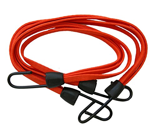 XL Perform Tool 553605 - Lotto di 2 cavi elastici, 4 ganci piatti 10 mm 60 mm, Arancio, longueur 60 cm, estensibile 90 CM