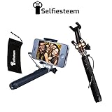 Selfiesteem Wired Selfie Stick with LED Light for Smartphones