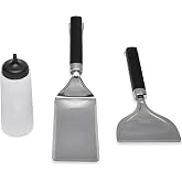Weber&reg; Griddle Starter Tool Set, 3‑Piece | Stainless-Steel Spatula, Scraper &amp; Squeeze Bottle for Outdoor Flat‑Top Grilling - Tools for Pancakes, Smash Burgers &amp; More