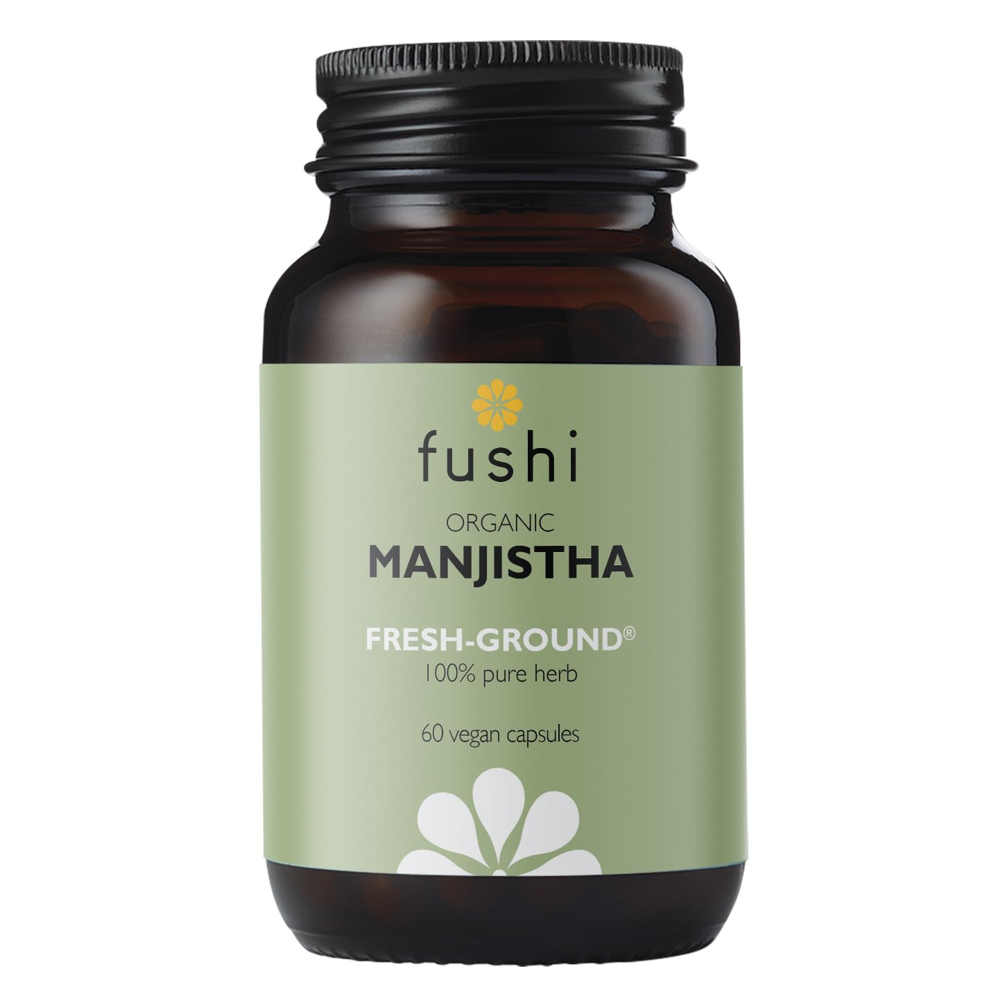 Fushi Organic Manjistha Capsules, 60 Caps | Fresh-Ground Whole Food | Ayurveda Medicine | Indigenously Sourced | Ethical & Vegan | Made in the UK