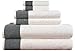Venice 6 Piece Luxury 100 Percent Turkish Combed Cotton Towel Sets, Black Jacquard Design