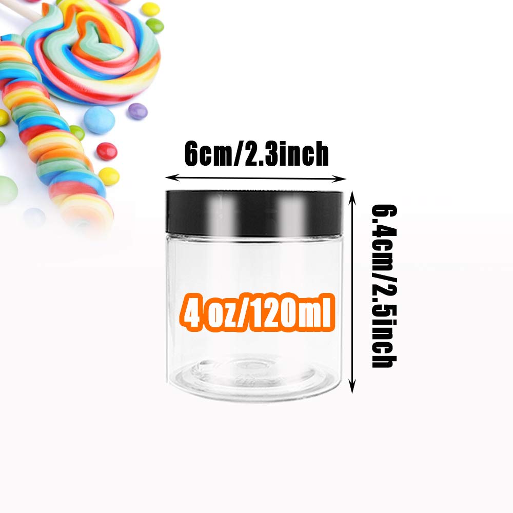 20 Pcs Plastic Slime Bottles, 4oz Empty Plastic Jars with Lids, Clear Slime Storage Containers for Lotion, Cosmetics, Food, Crafts, Candy, Gifts : Beauty