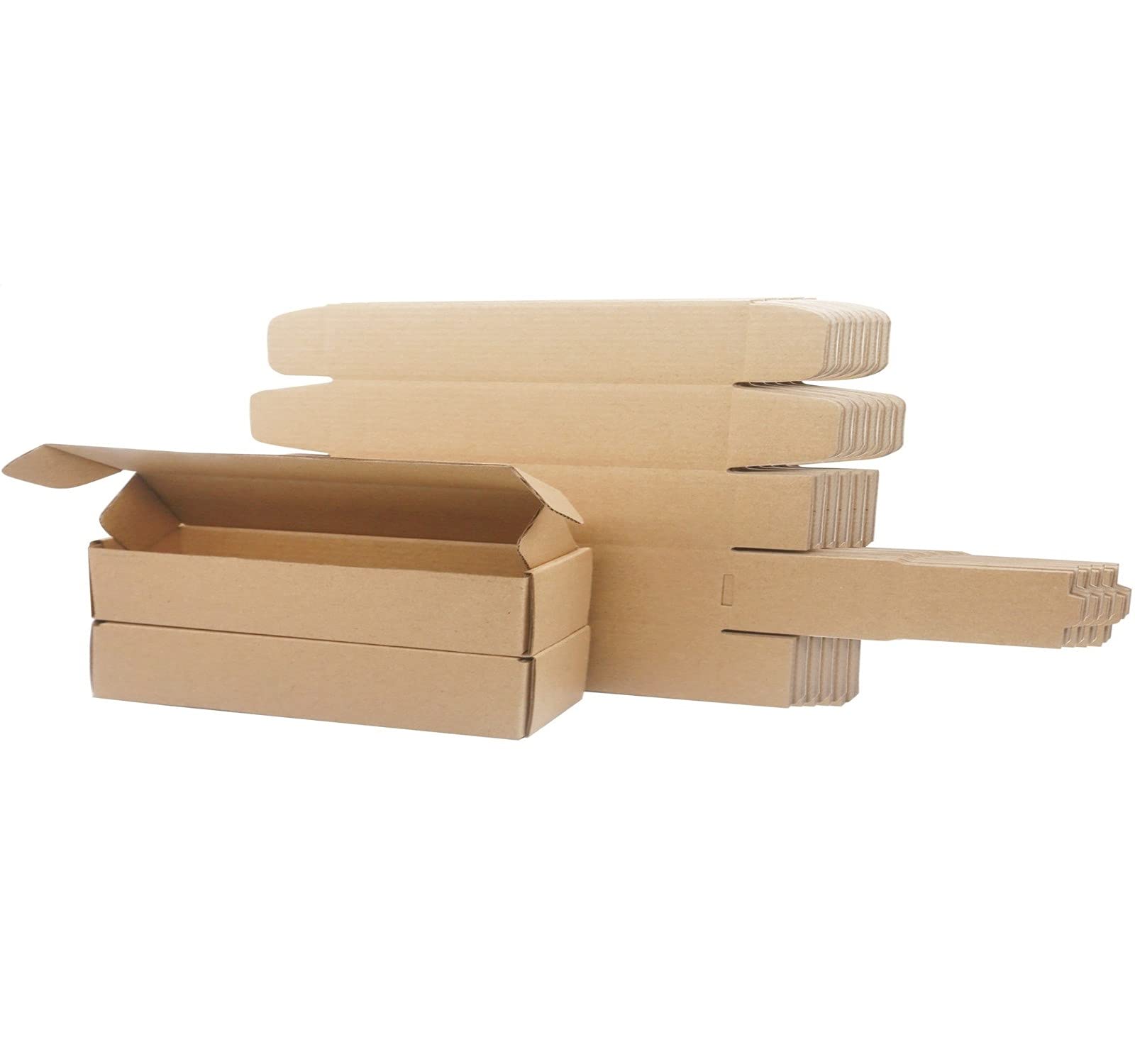 STRBOXONG Brown Cardboard Shipping Boxes (Pack of 10), 30x5.5x5.5cm, Eco-friendly, Recyclable, Ideal for Small Items, Posting, Storing or Gifting