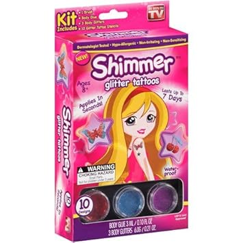 Amazon Com Shimmer Glitter Tattoos For Kids As Seen On Tv New