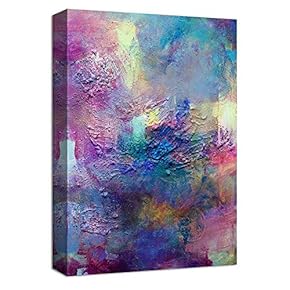 Canvas Wall Art Abstract Ink Collage Design Painting Artwork for Home Prints Framed - 12x18 inches