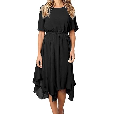 Asyoly Women Casual Chiffon Irregular Hem Short Jamaica
