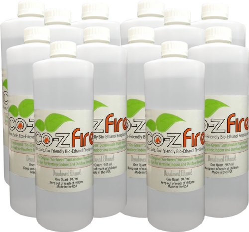 CO-ZFire Liquid Bio-ethanol fuel for fireplaces 12 Quarts