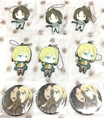 Amazon 進撃の巨人 グッズ 9点セット ラバーストラップコレクション ラバスト ストラップ ユミル アニメジャパン Aj 缶バッジ アニメ 萌えグッズ 通販