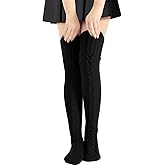 Clothirily Thigh High Socks for Women, Winter Over Knee Socks, Fashion Knitted Thick Thigh Tigh Boot Stockings Leg Warmers