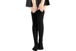 Clothirily Thigh High Socks for Women, Winter Over Knee Socks, Fashion Knitted Thick Thigh Tigh Boot Stockings Leg Warmers